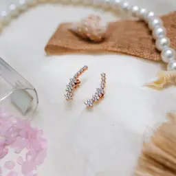 Floral Crawl-Up Earrings