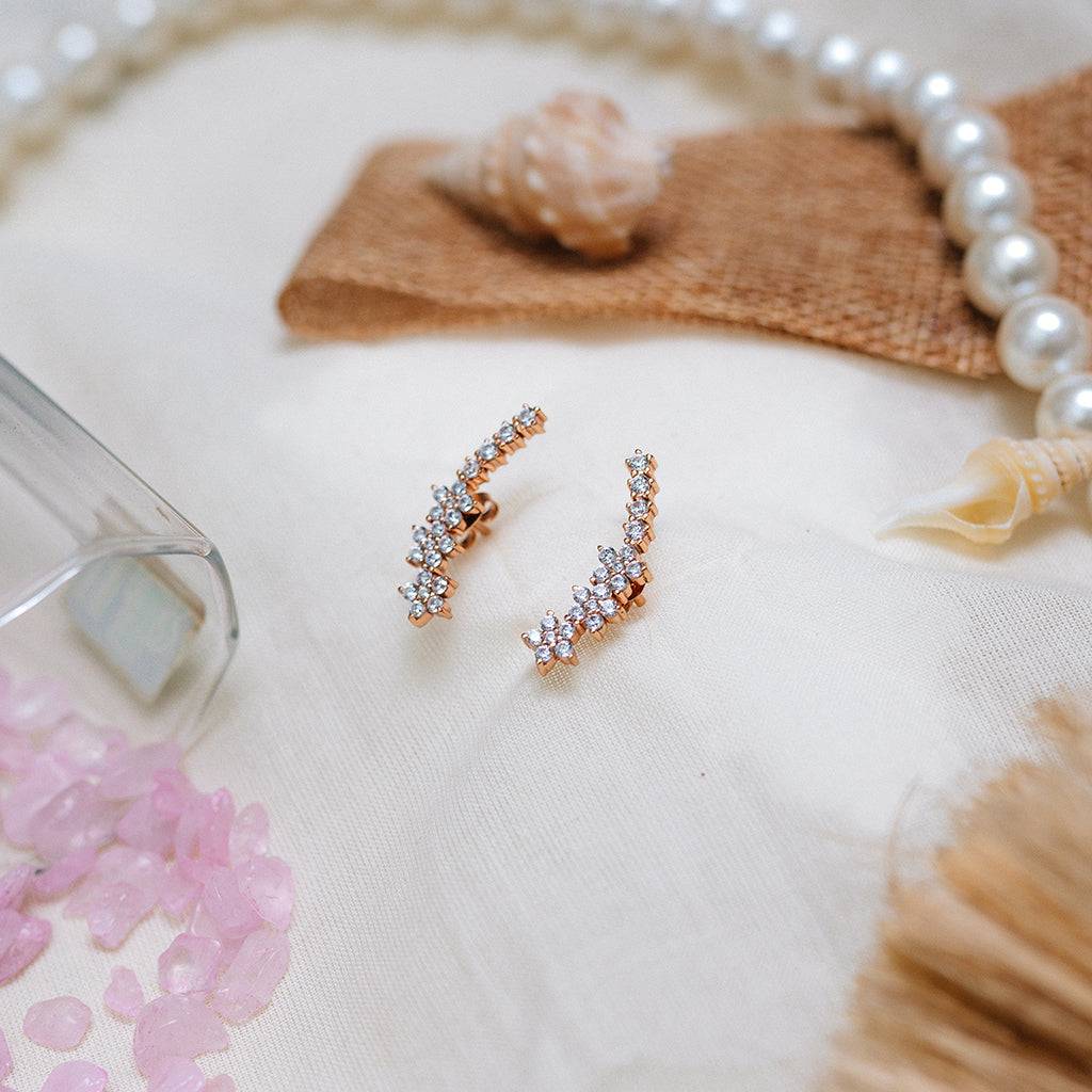 Floral Crawl-Up Earrings