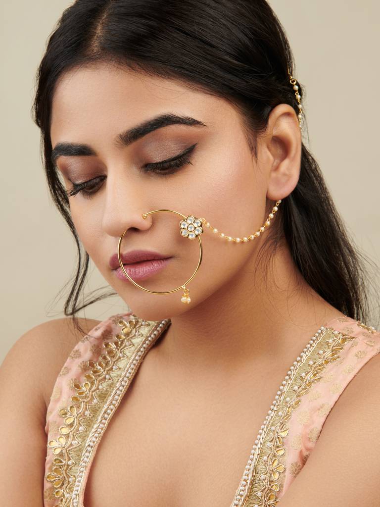 The Zoya Floral Kundan Nath : WFAE103