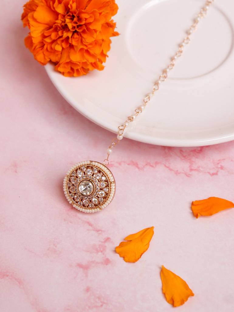 Pearl Studded Kundan Embellished Bolra : WFAE144