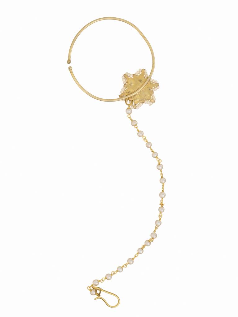 18 Kt Gold Plated Ethereal Kundan Nath : WFAE171