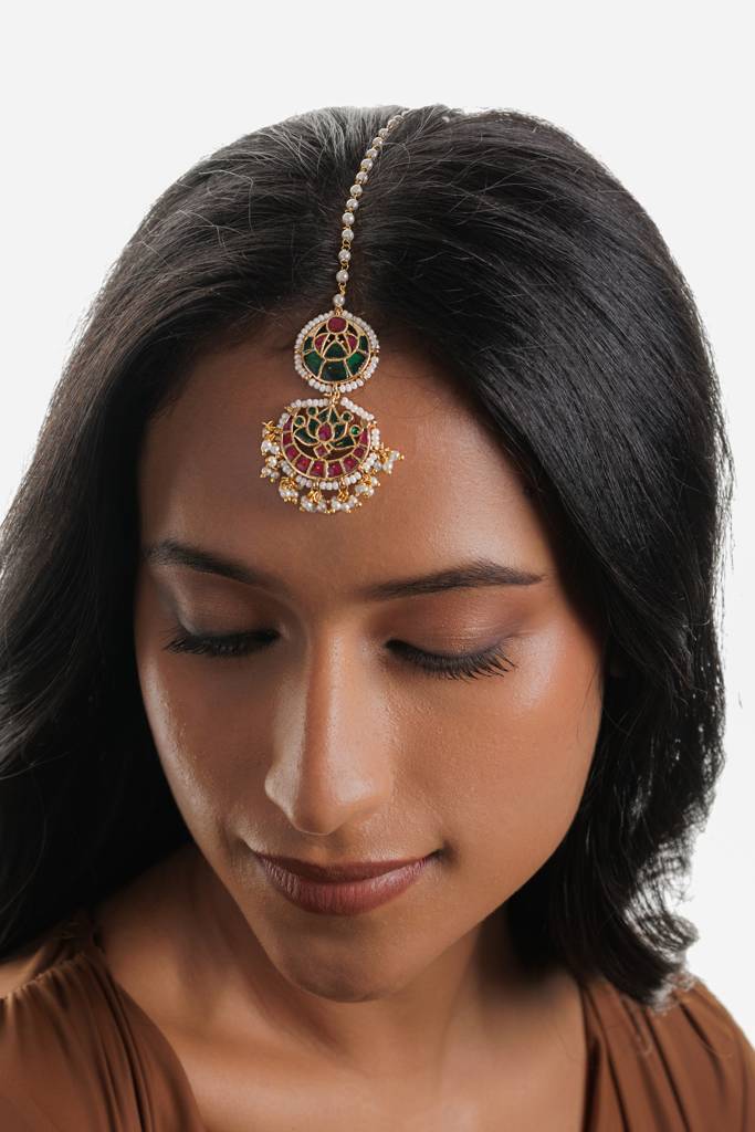 Lotus Kundan Dual Drop Mangteeka : WFAE185