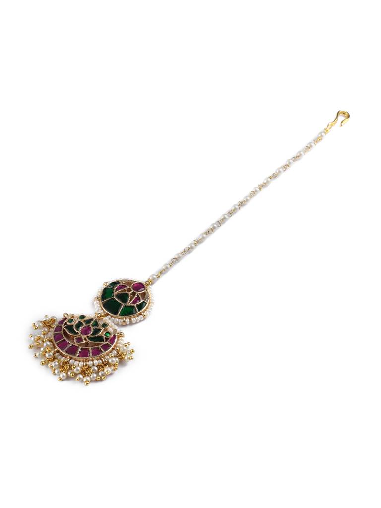 Lotus Kundan Dual Drop Mangteeka : WFAE185