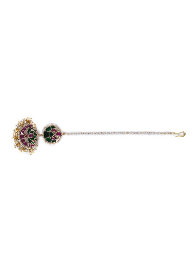 Lotus Kundan Dual Drop Mangteeka : WFAE185