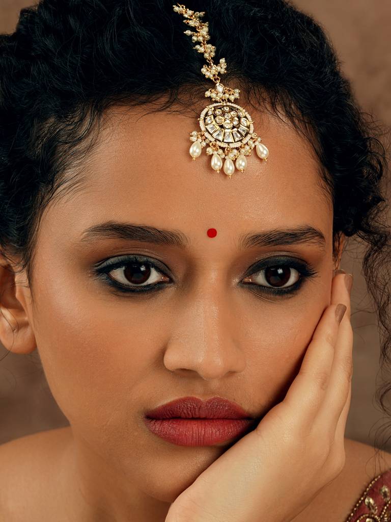 Blossom Moon Kundan Maang Teeka : WFAE193