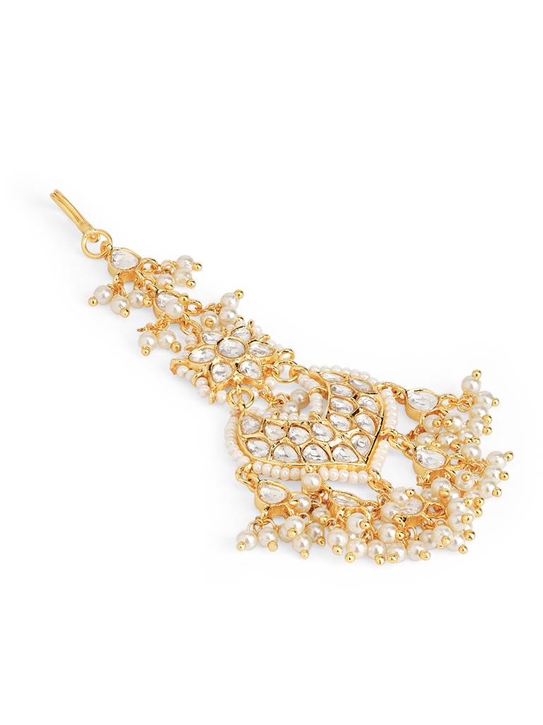 Kundan And Pearl Arabesque Maang Teeka : WFAE197
