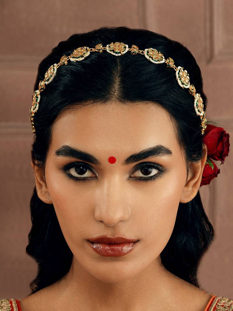 Pearl Stringed Kundan Floral Sheeshphool : WFAE198