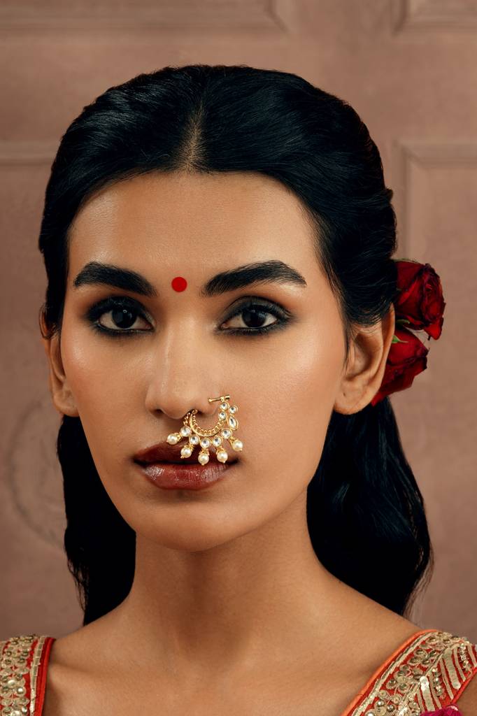 Pearl And Kundan Drupe Nath : WFAE203