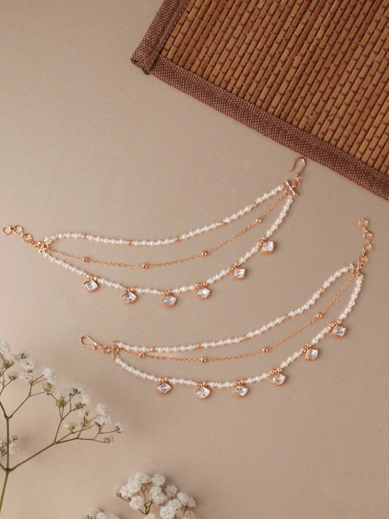 Kundan Droplet Ear Chain : WFAE204