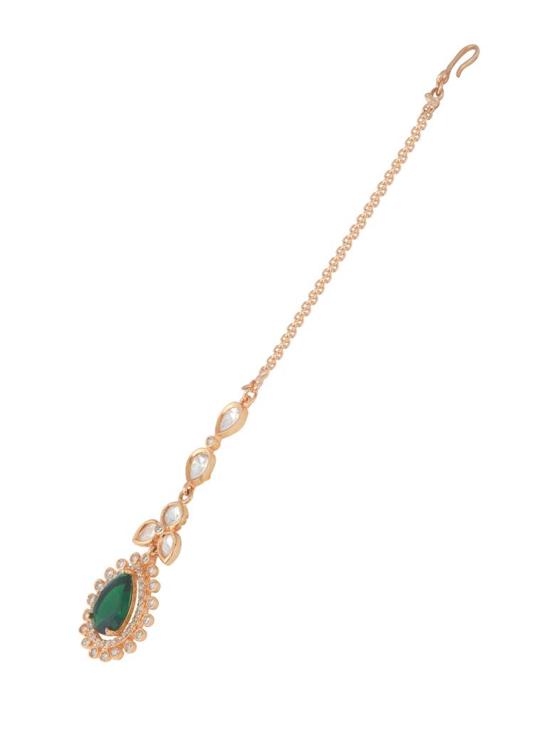 Meira Emerald Green Drop Maang Tikka : WFAE208