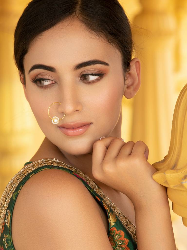 The Bridal Kundan And Pearls Nath : WFAE90