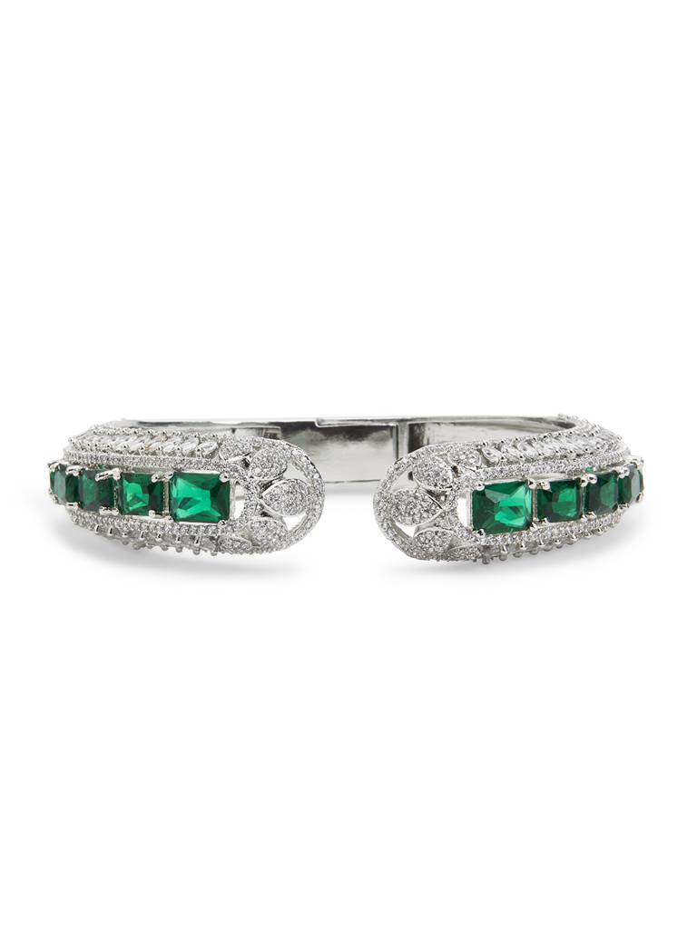 Emerald Princess Cut Cuff Bracelet : WFBC353