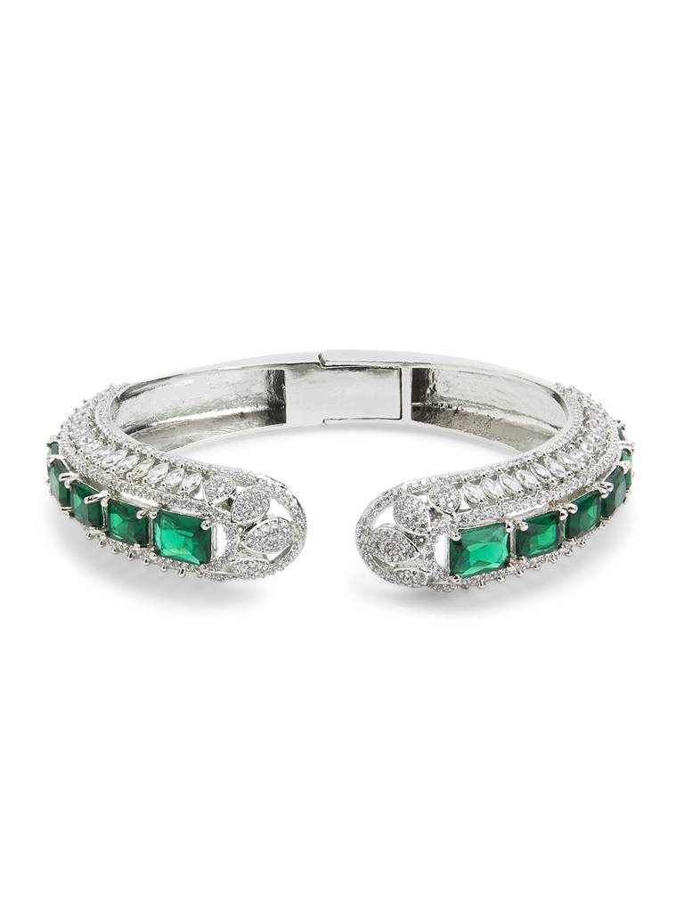 Emerald Princess Cut Cuff Bracelet : WFBC353