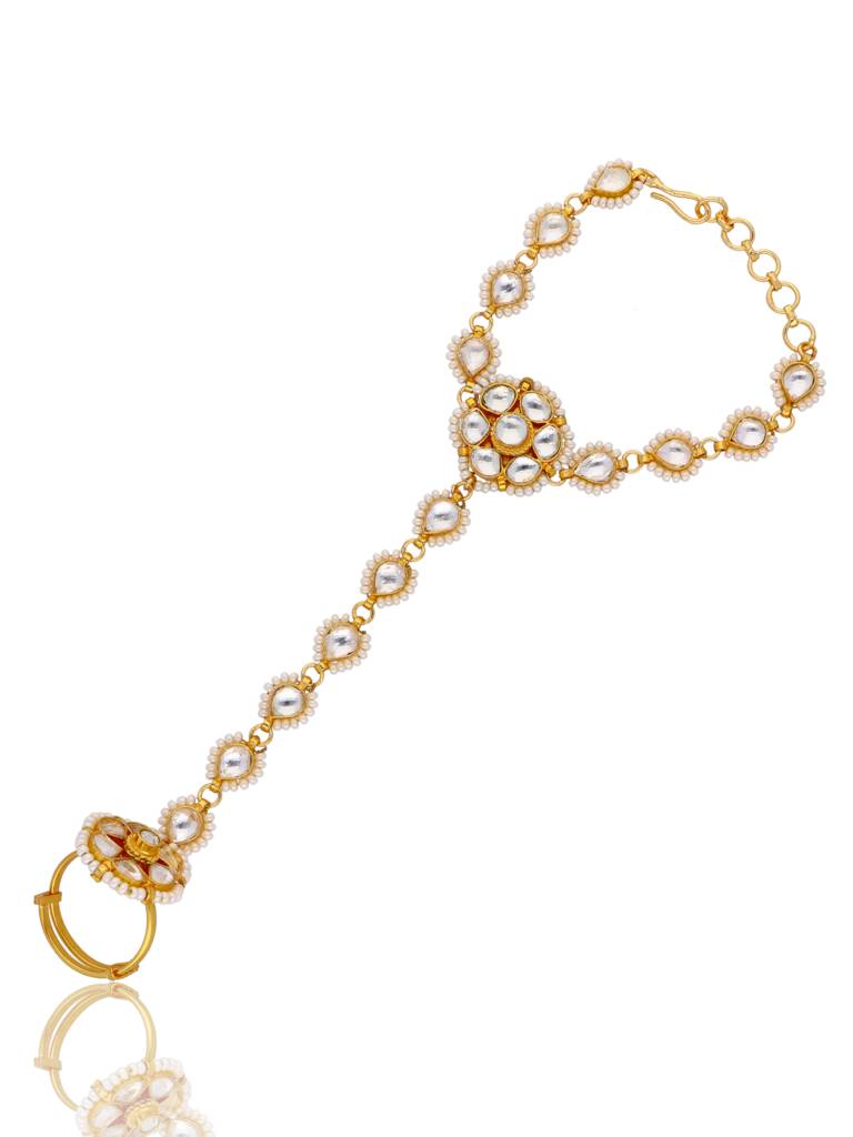 Bridal Pearls And Kundan Hathphool : WFBE247