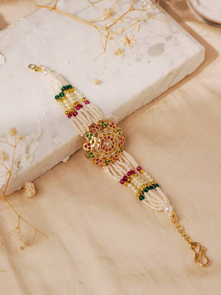 Meira Multicoloured Jadau Barcelet : WFBE312
