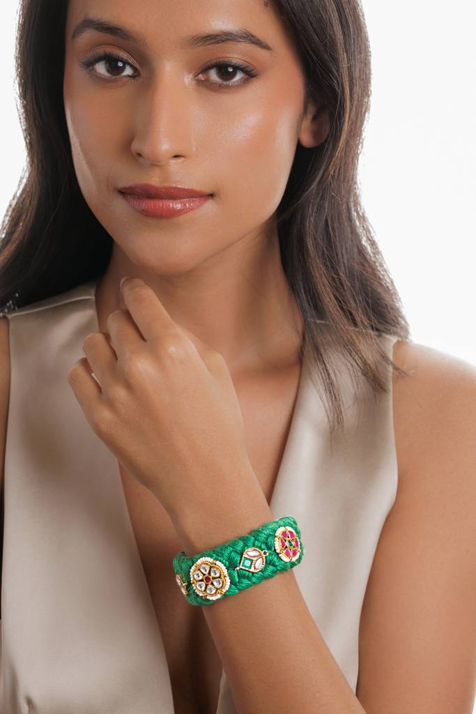 The Weave Of Spring Kundan Bracelet : WFBE350