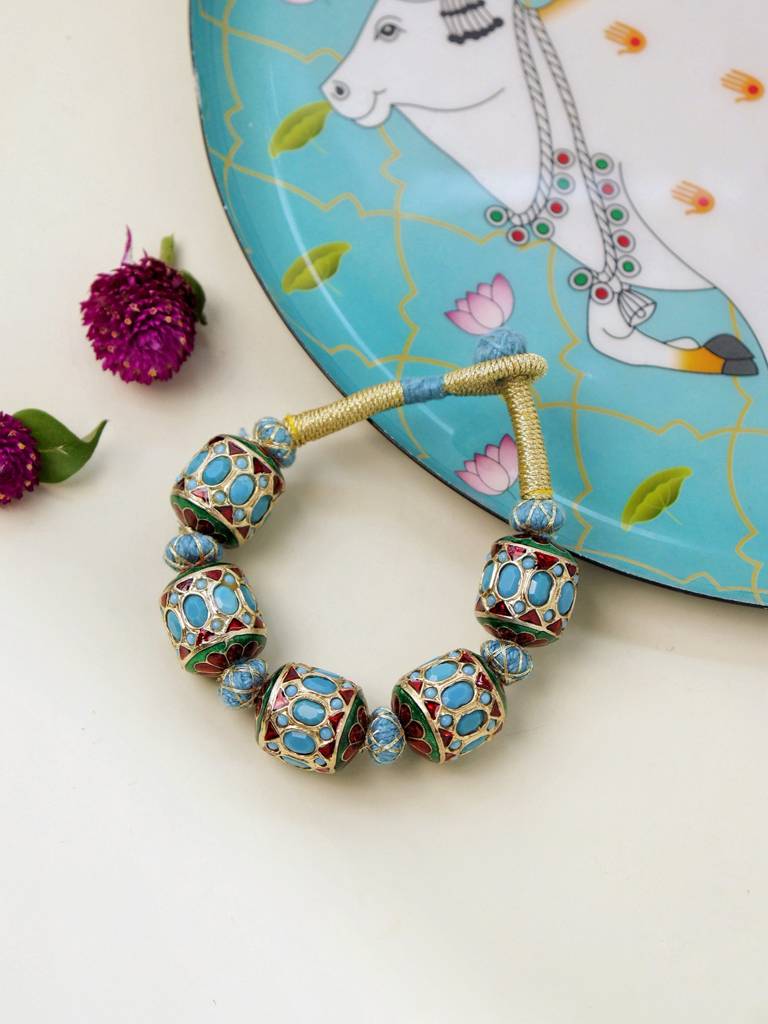 Enamelled Turquoise Bracelet : WFBE351