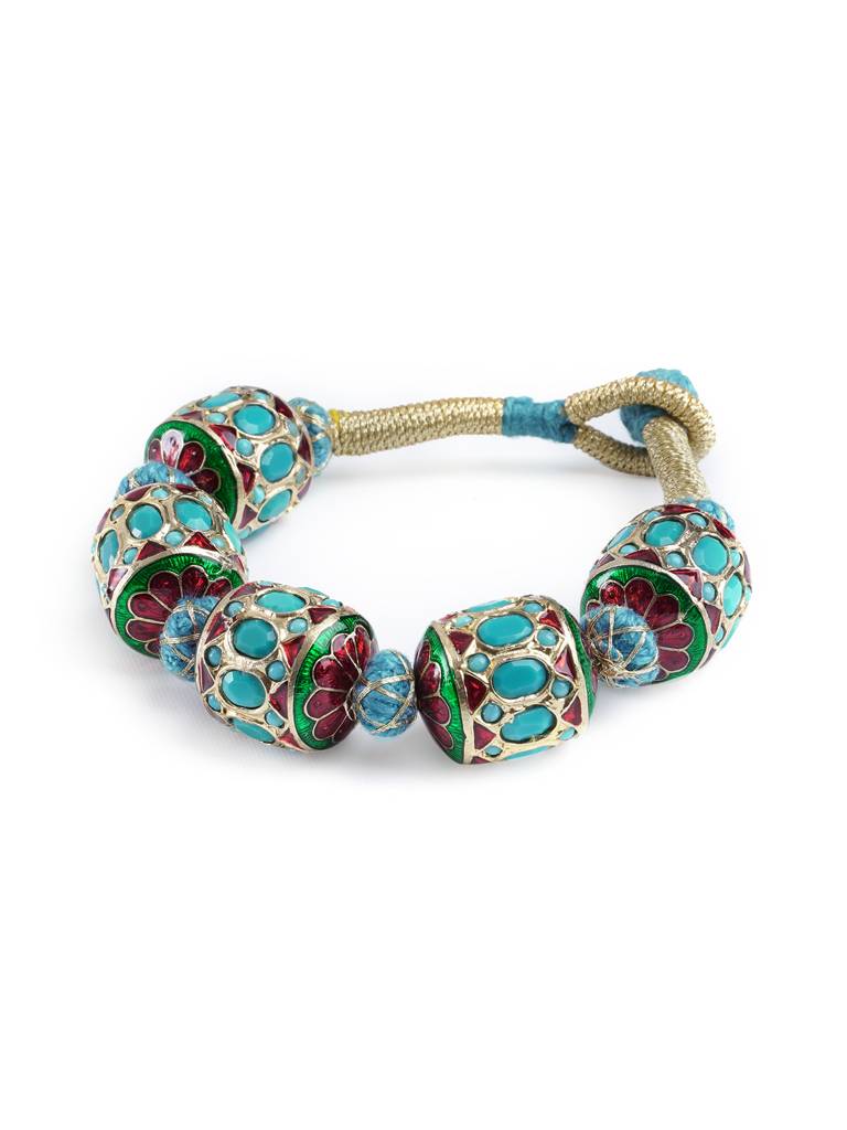 Enamelled Turquoise Bracelet : WFBE351