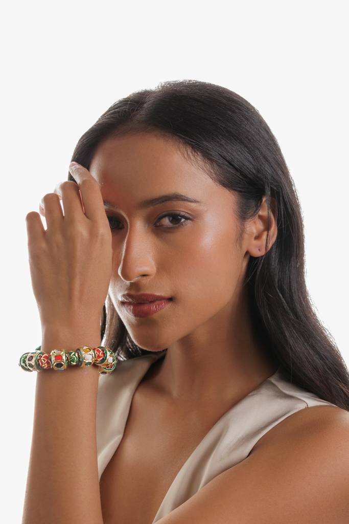 Navratna Orb Enamel Bracelet : WFBE353