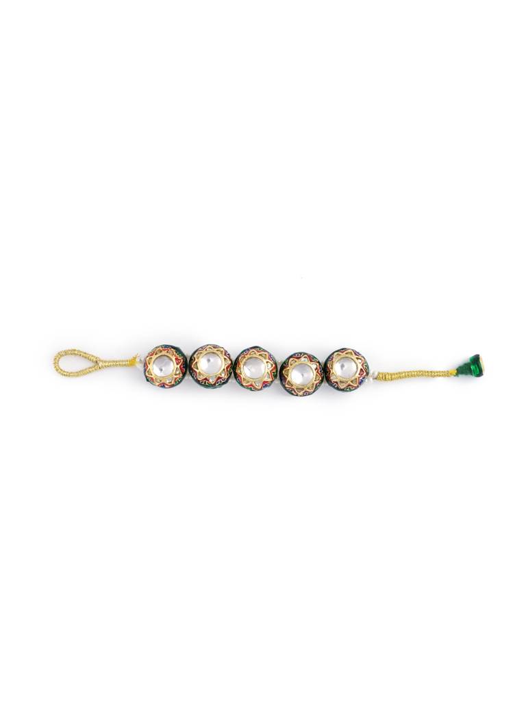 Kundan And Emamel Dome Bracelet : WFBE355