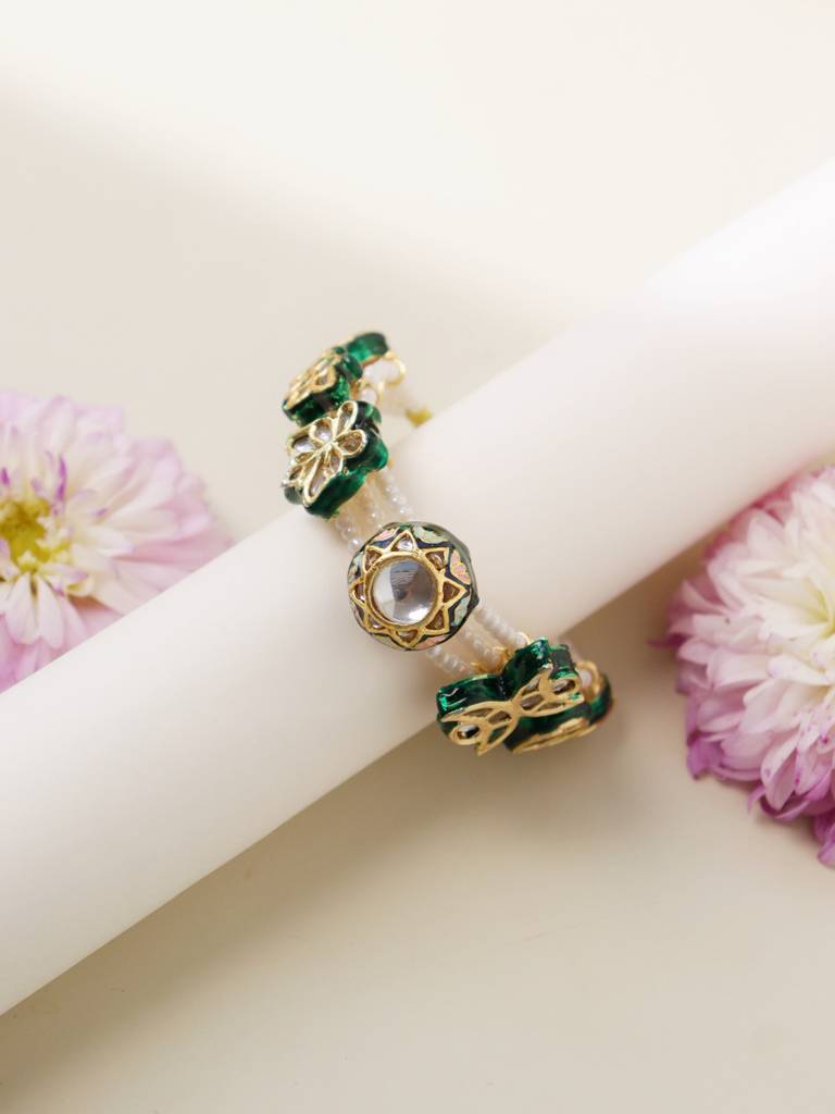 Enamel Charm Pearl String Bracelet : WFBE356