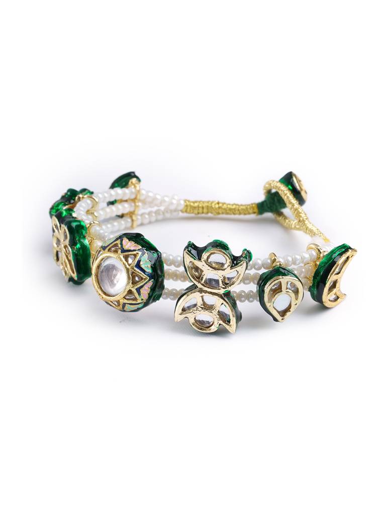Enamel Charm Pearl String Bracelet : WFBE356