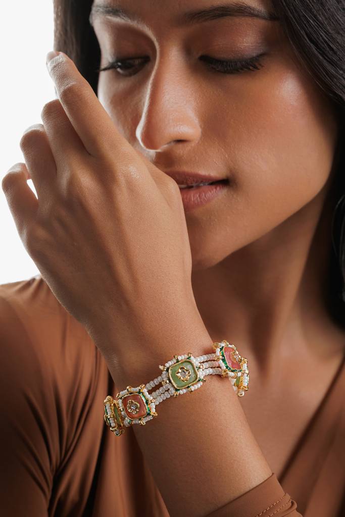 Pastel Spring Pearled Bracelet : WFBE357