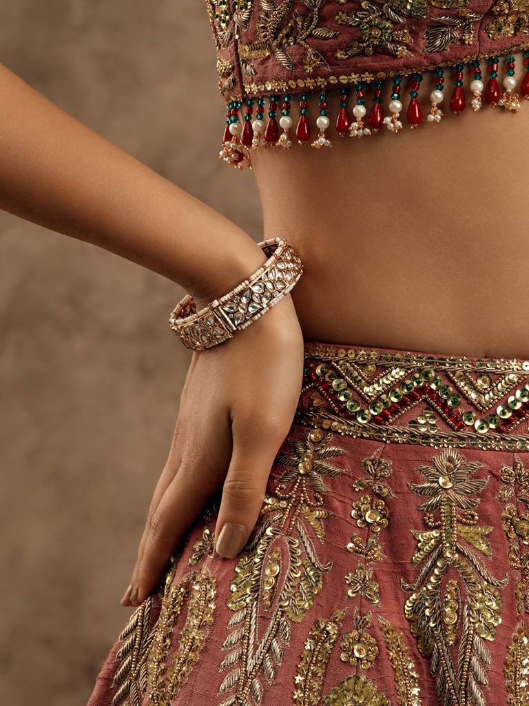 Pearl Stringed Kundan Mosaic Bangle : WFBE362