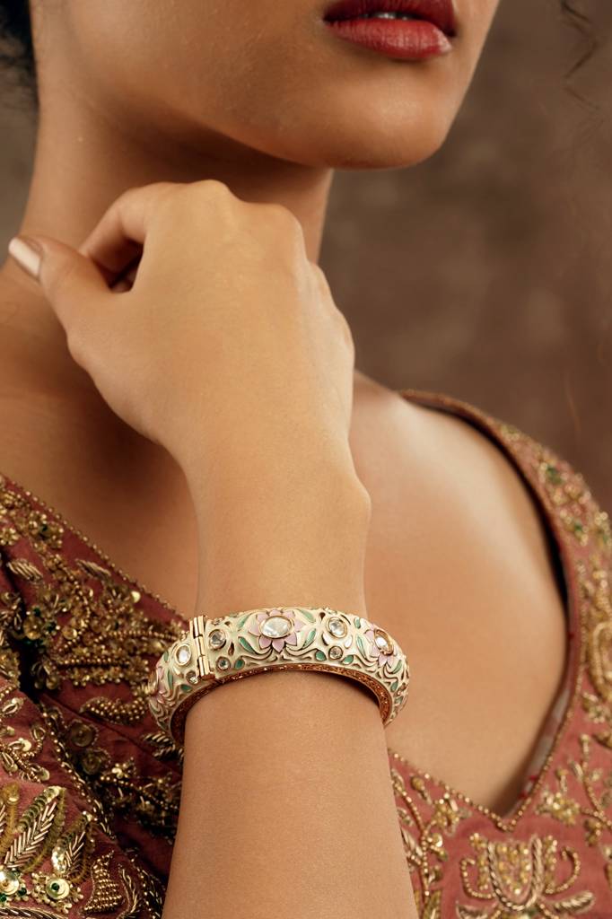 Hand-Painted Pastel Enamel Bangle : WFBE363
