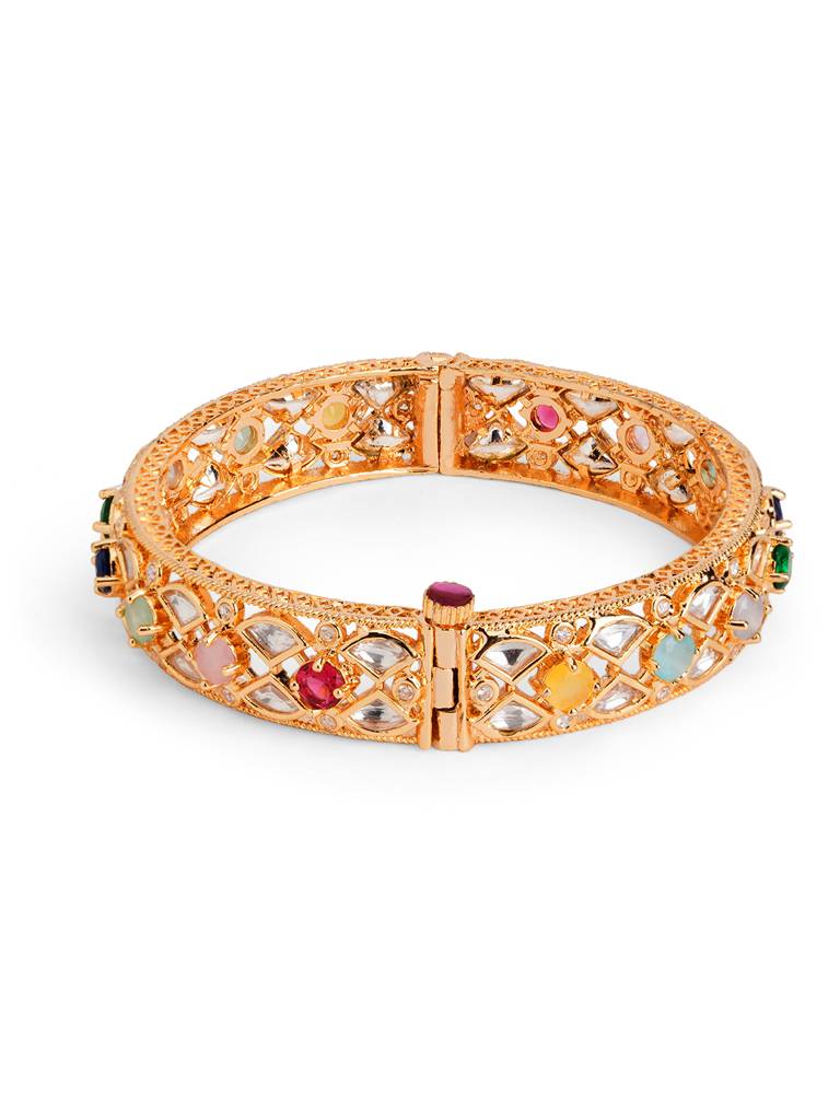 Multi-Coloured Gilded Gems Bangle : WFBE364