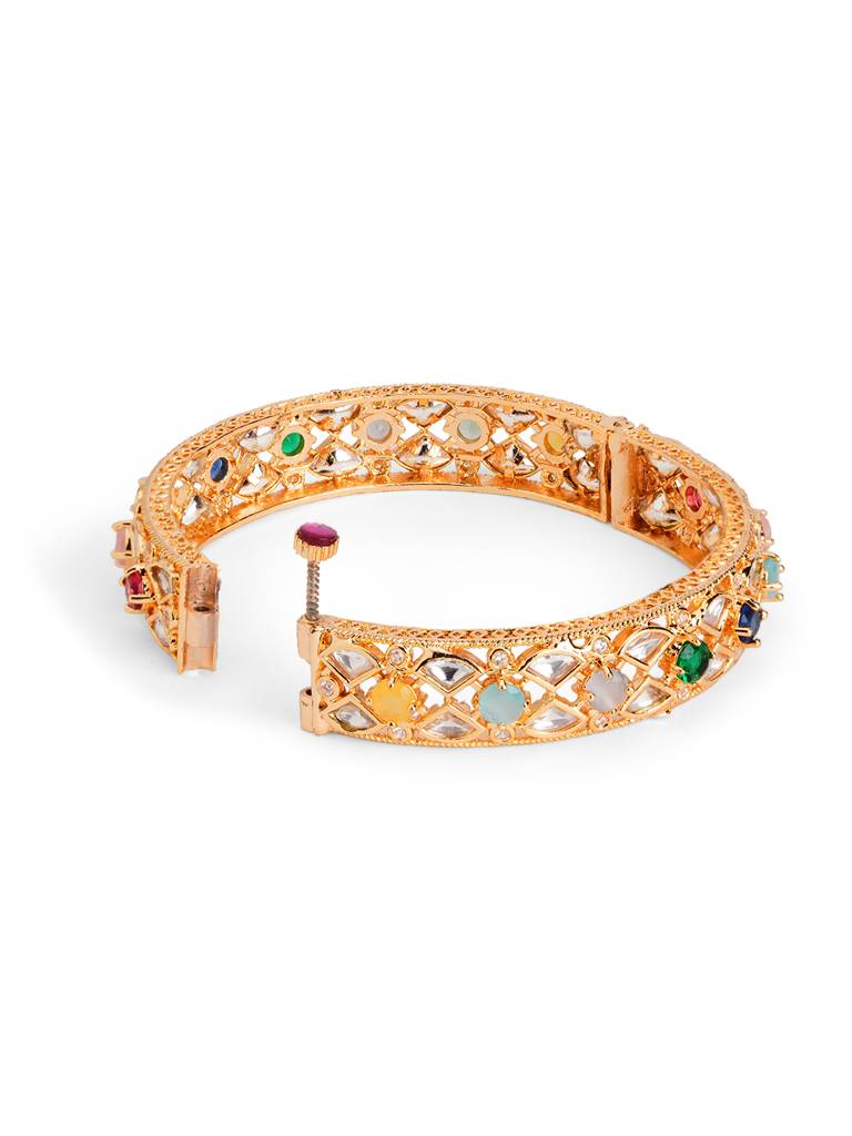 Multi-Coloured Gilded Gems Bangle : WFBE364