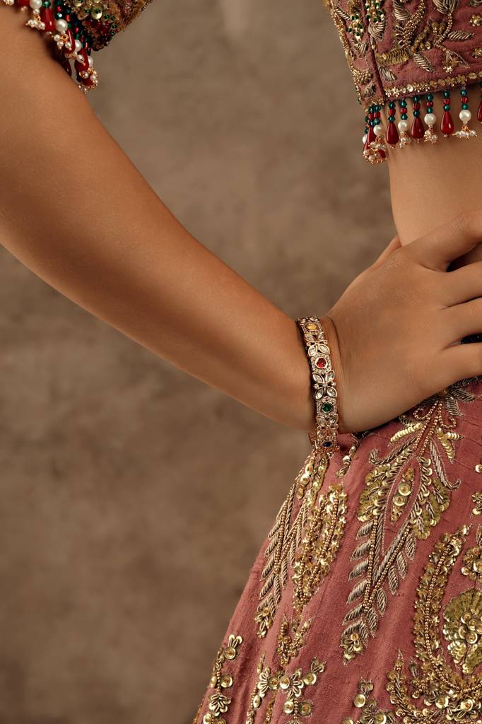 Navratna Multi-Stone Kundan Bracelet : WFBE365
