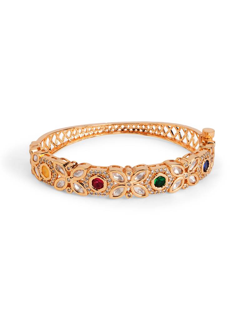 Navratna Multi-Stone Kundan Bracelet : WFBE365