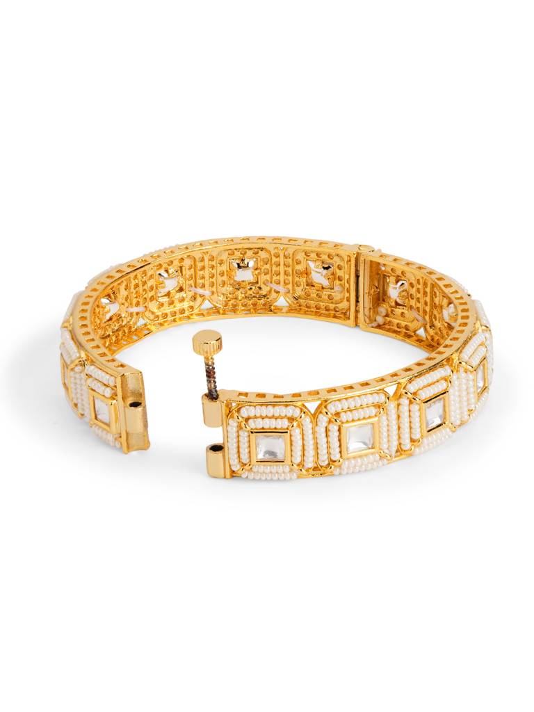 Strung Pearl Cubic Kundan Bangle : WFBE366