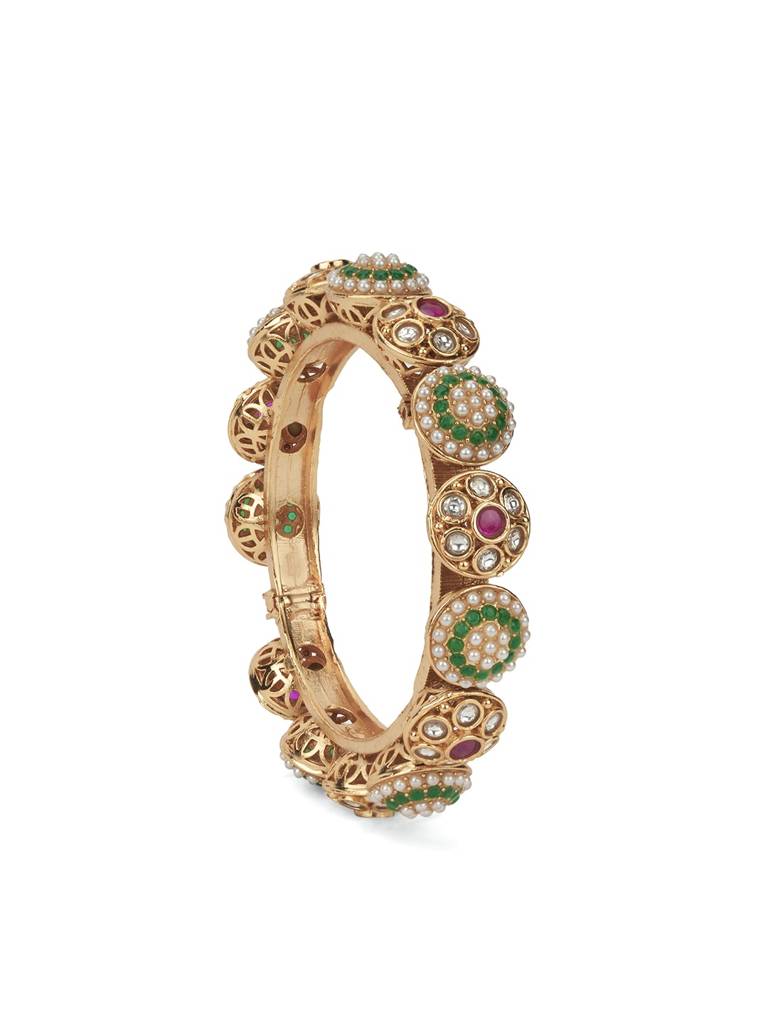 Kundan And Pearl Pacheli Bangle : WFBE378