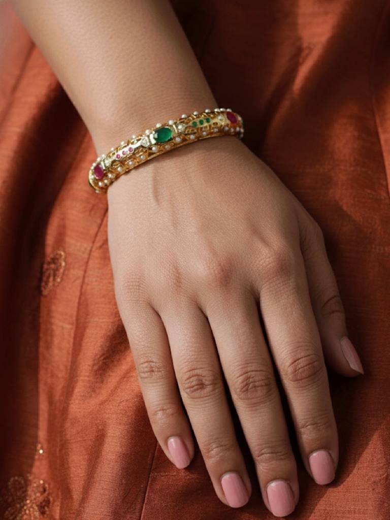 Spring Of Colour Jadau Bangle : WFBE380