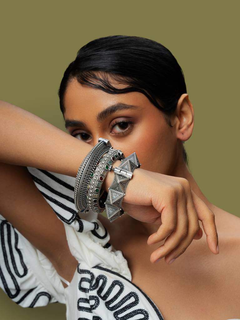 Oxidized Tribal Heritage Kada Set : WFBO26