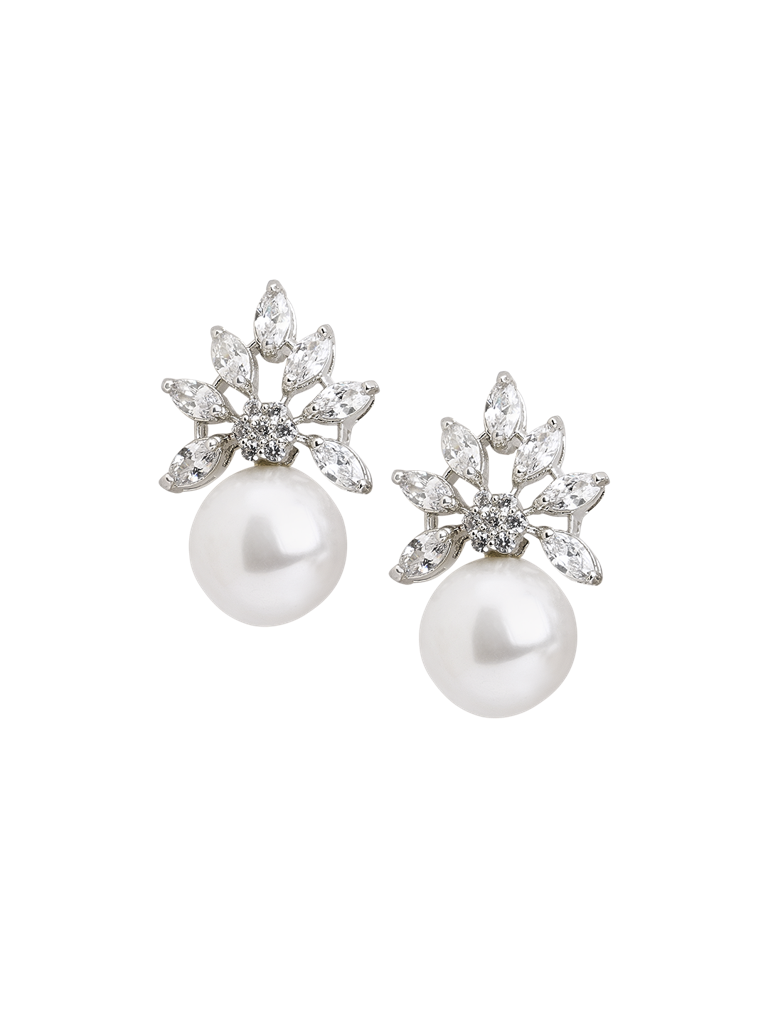Sea Drop Shimmer Stud Earrings : WFEC408