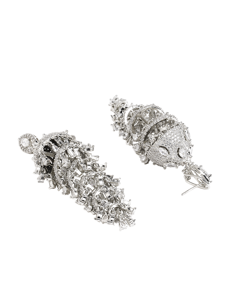 Sparkling Chandelier Cz Jhumki Earrings : WFEC429