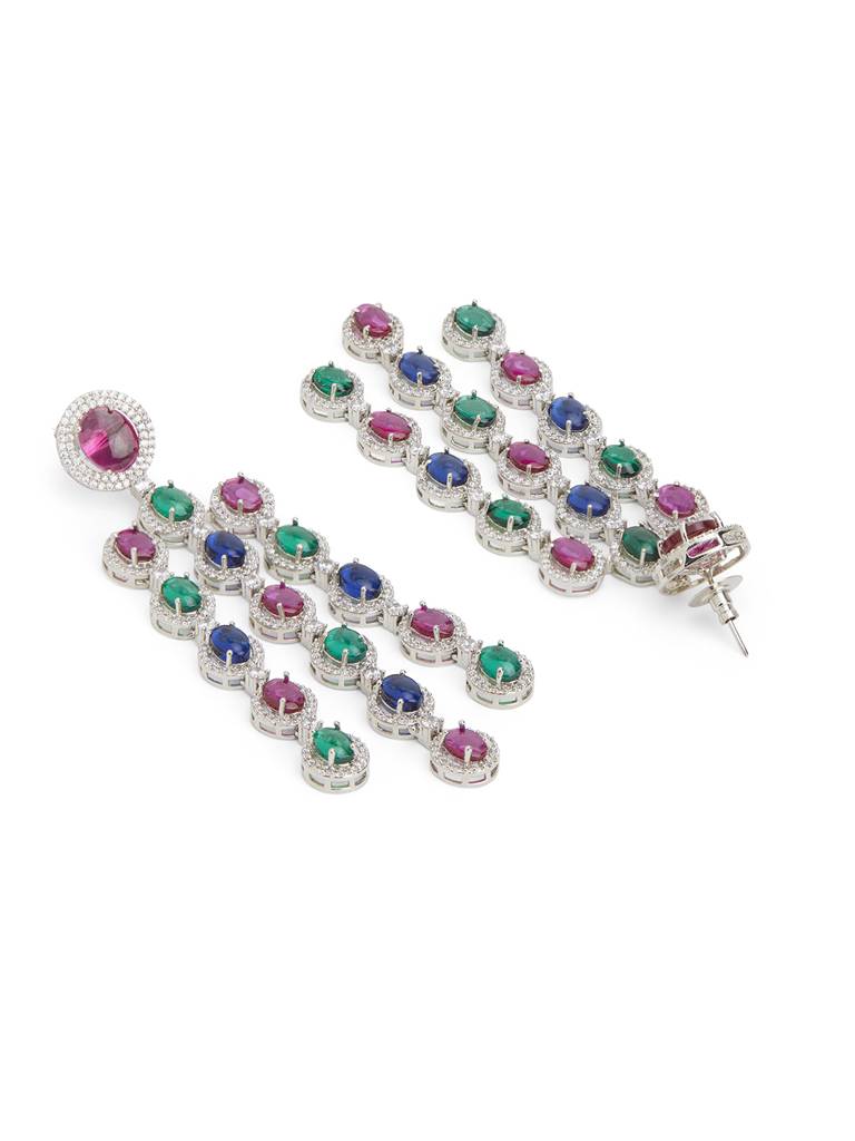 Vibrant Vibe Ruby-Emerald Earrings : WFEC490
