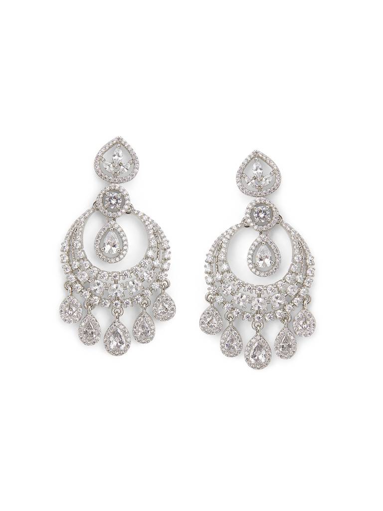 Dazzle Diamante Chandbali Earrings : WFEC491