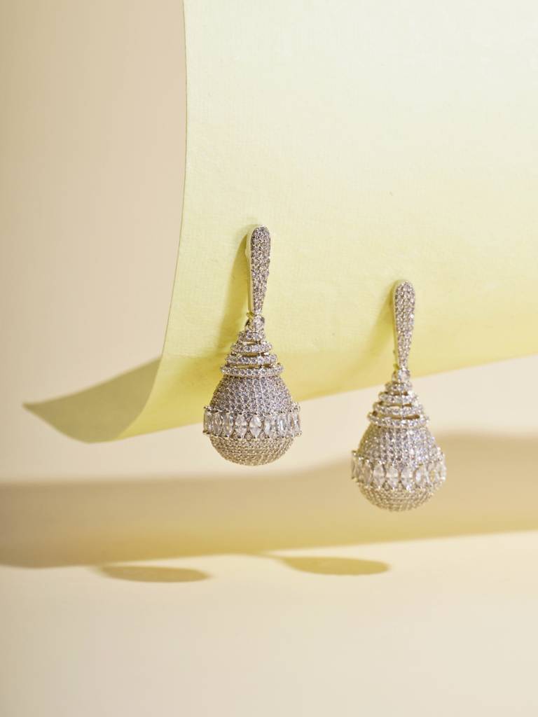 Diamante Glint Drop Earrings : WFEC495