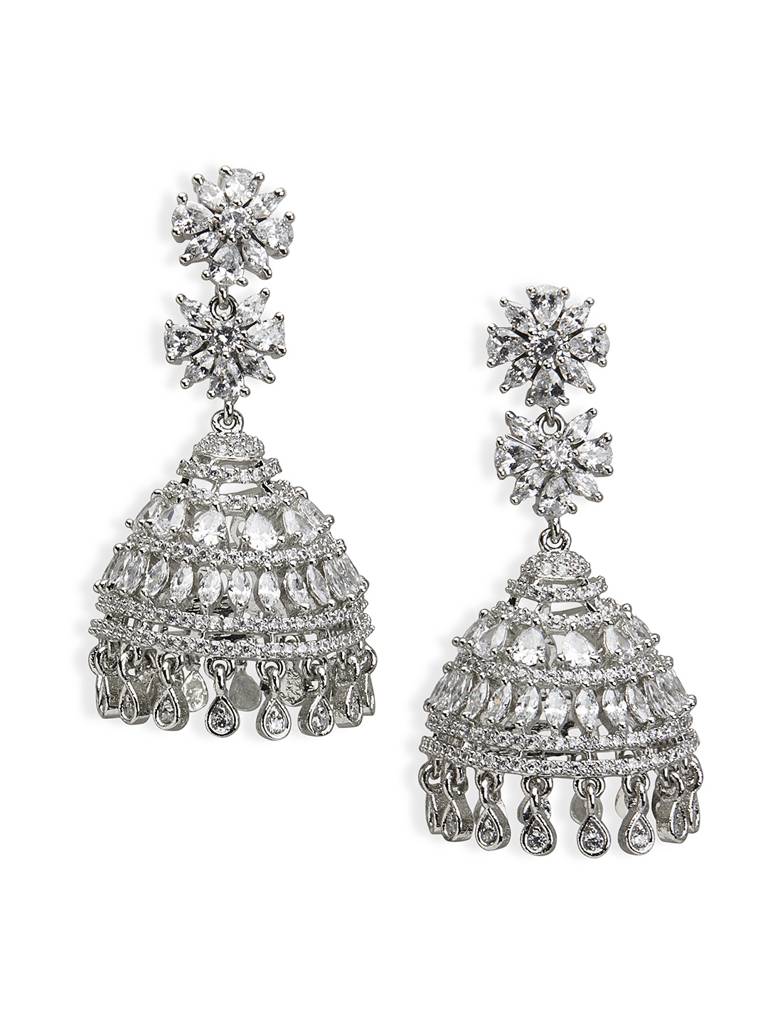 Diamante Dazzling Dome Jhumkis : WFEC496