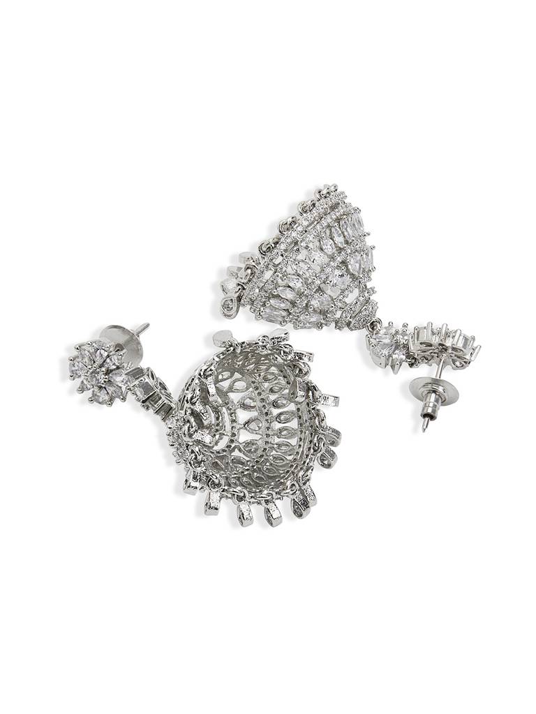 Diamante Dazzling Dome Jhumkis : WFEC496