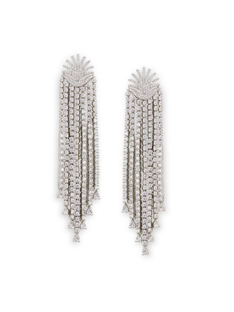 Diamante Cascading Waterfall Earrings : WFEC497