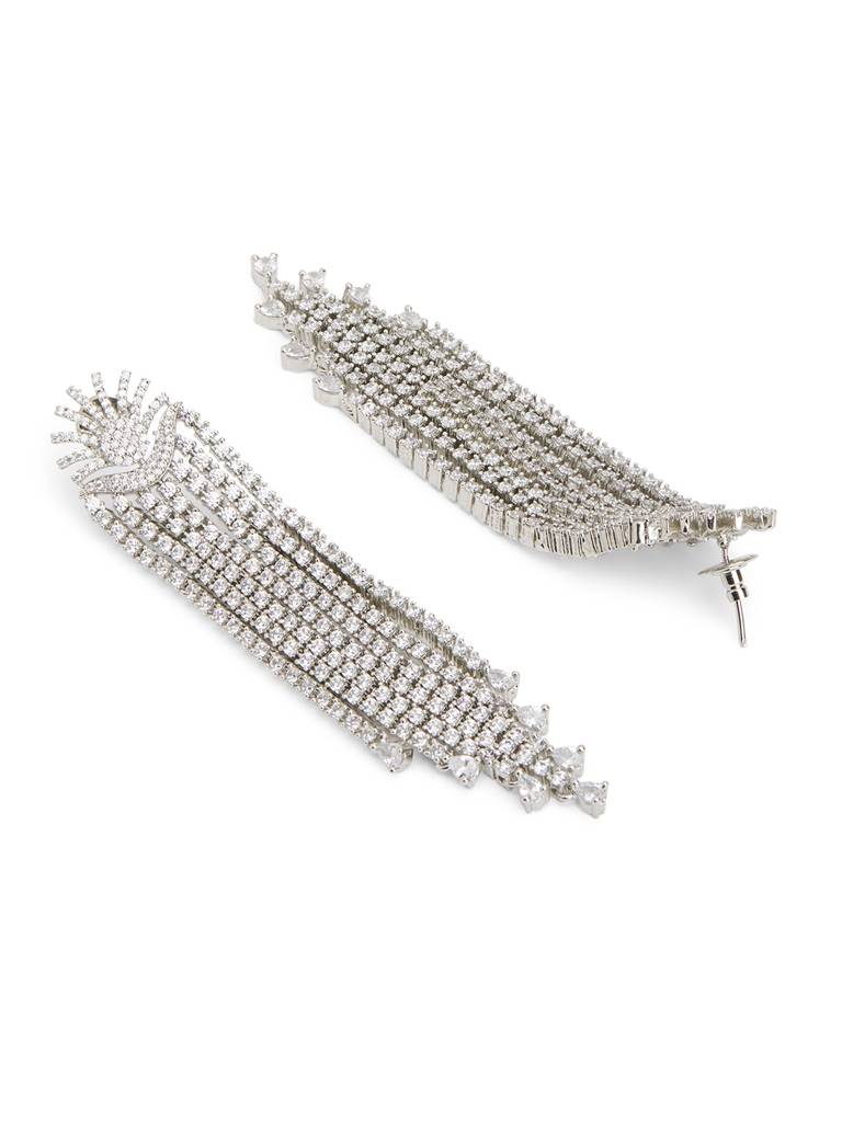 Diamante Cascading Waterfall Earrings : WFEC497