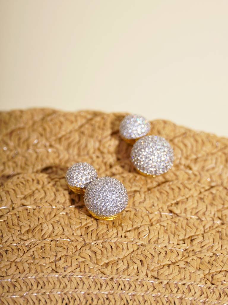 Diamante Glitz Sphere Drop Earrings : WFEC498