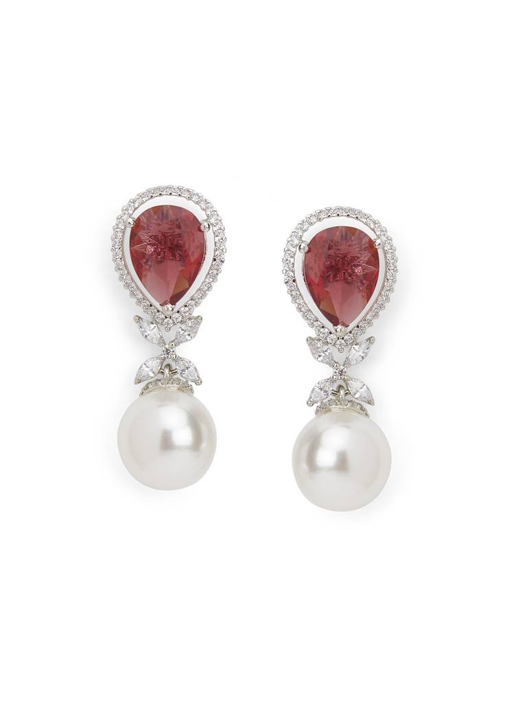 Ruby Rush Pearl Drop Earrings : WFEC505