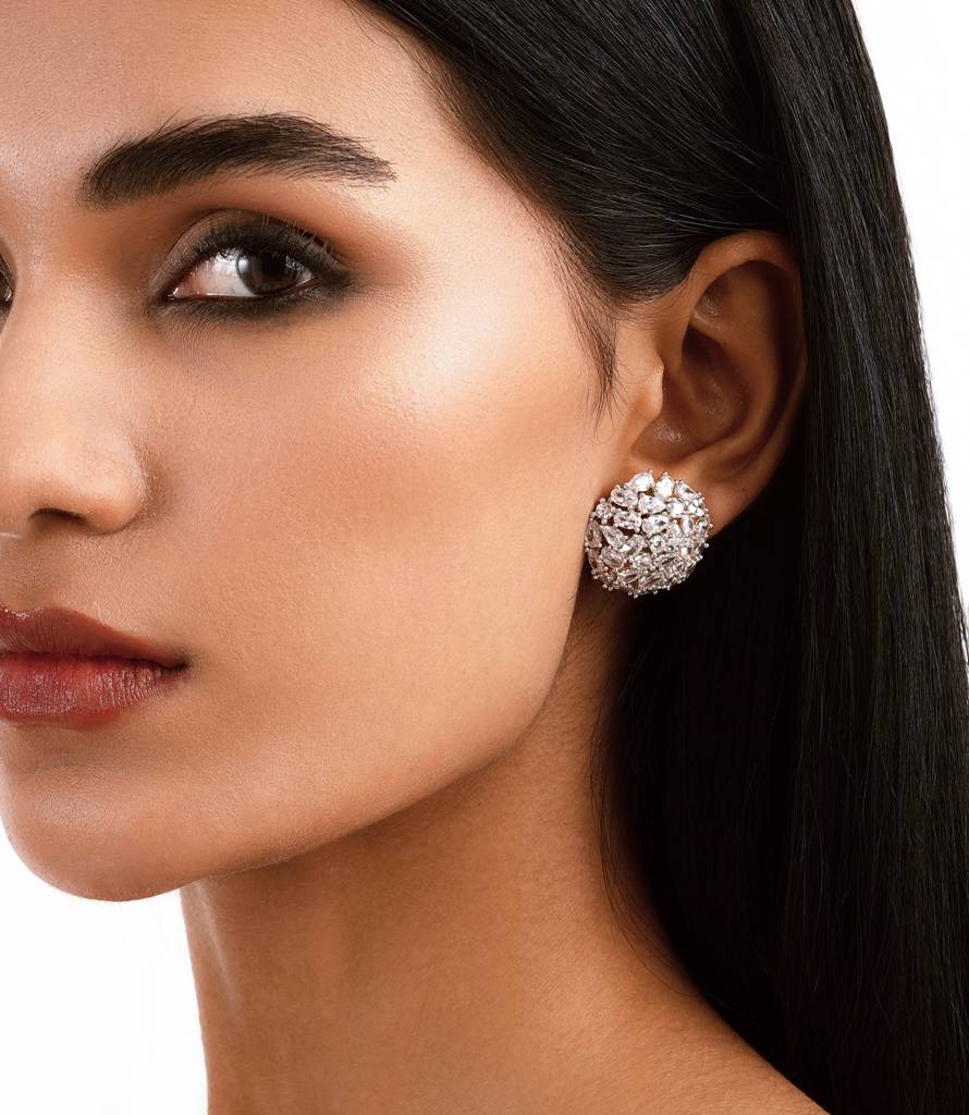 Diamante Celeste Stud Earrings : WFEC507