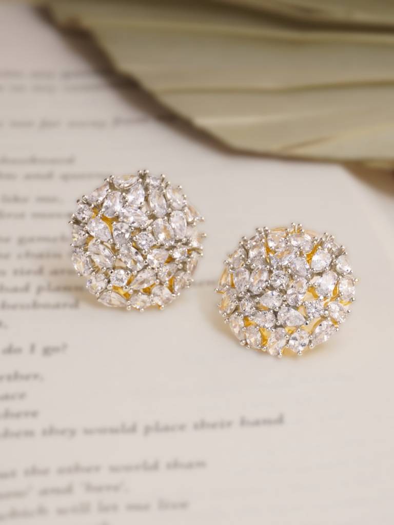 Diamante Celeste Stud Earrings : WFEC507